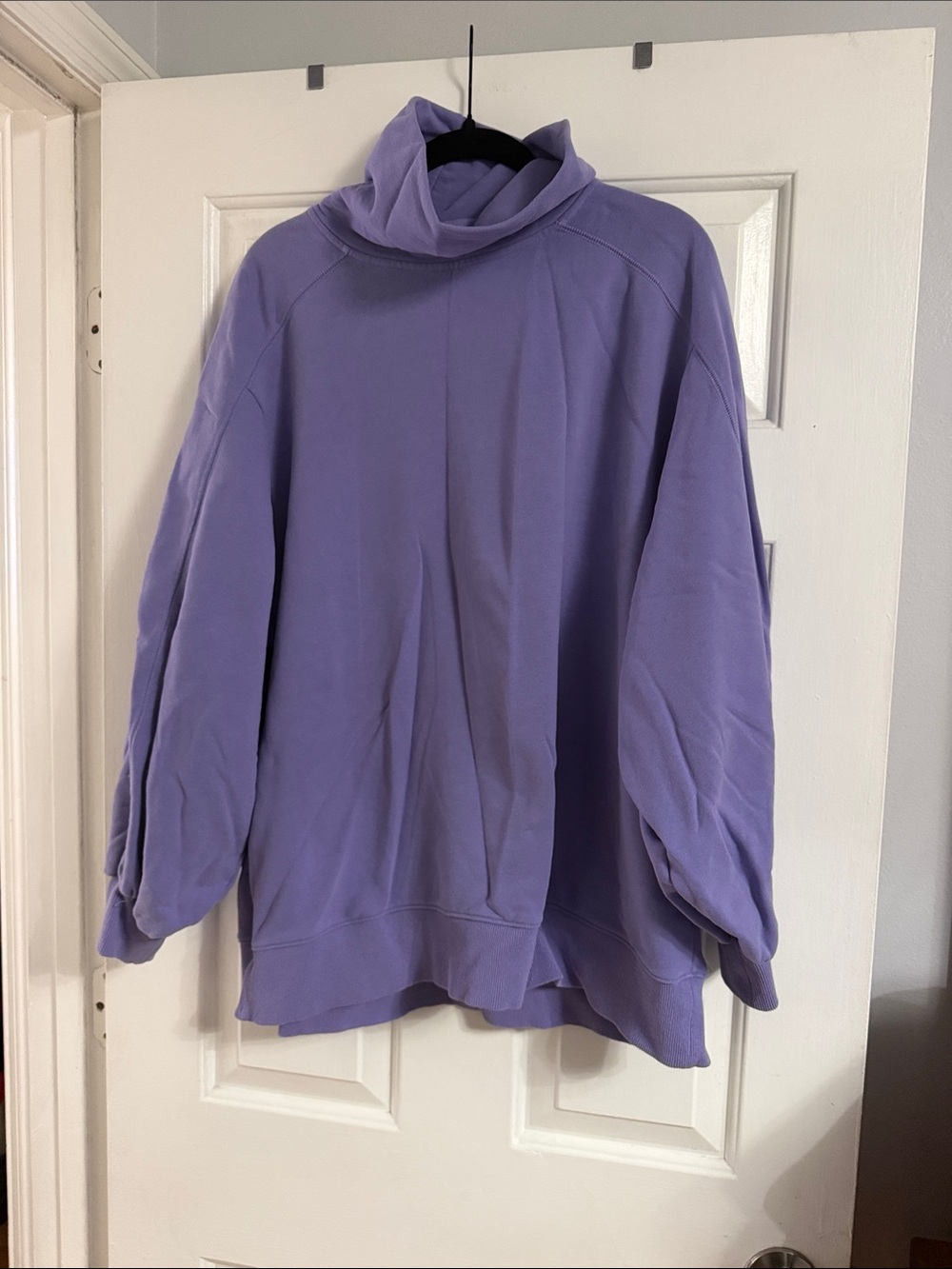 Relaxed Lavender Funnel Neck Hoodie - Women